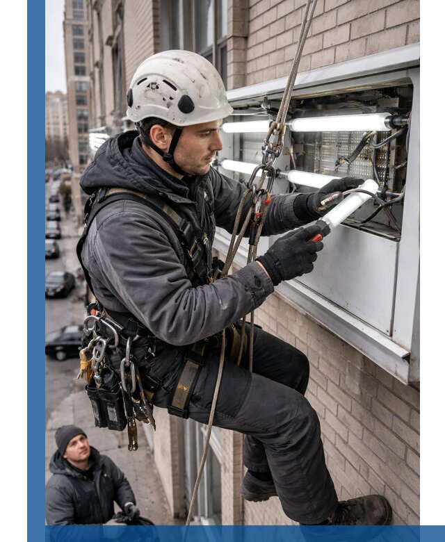 Профессиональная замена ламп в наружной вывеске в Вологде