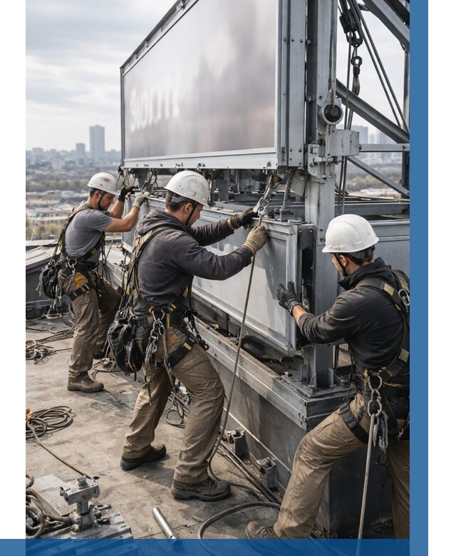 Монтаж крышной рекламной конструкции в Вологде от 61632 р.|ВЫСОТНИК-Вгд