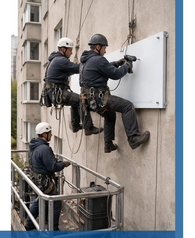 Монтаж табличек и указателей в Вологде от 3595 р. | ВЫСОТНИК-Вгд