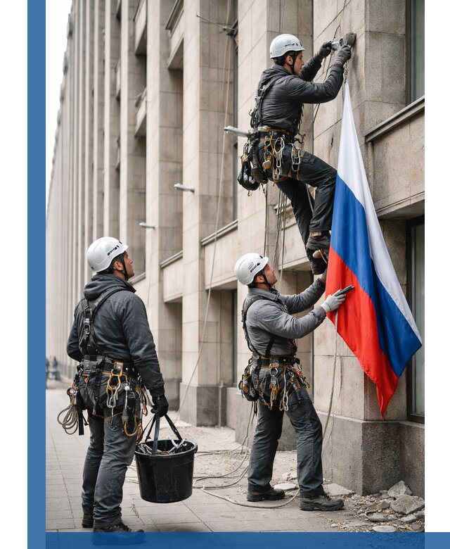 Профессиональная установка флагов на фасаде в Вологде