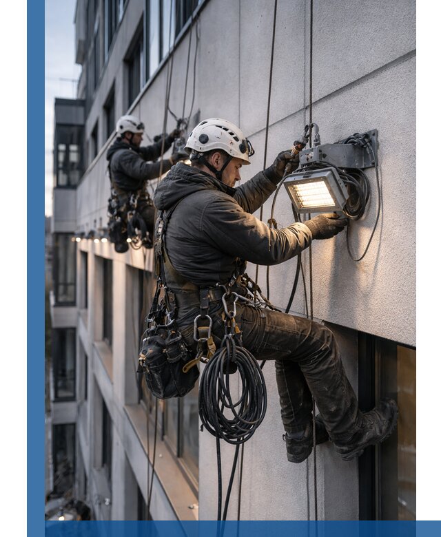 Монтаж фасадного освещения в Вологде установка и подключение