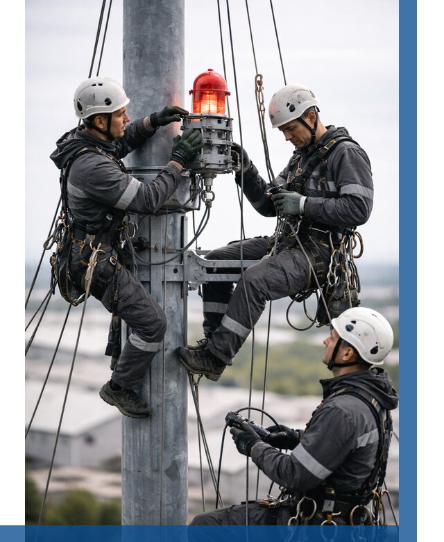 Монтаж заградительных огней в Вологде от 8731 р. | ВЫСОТНИК-Вгд