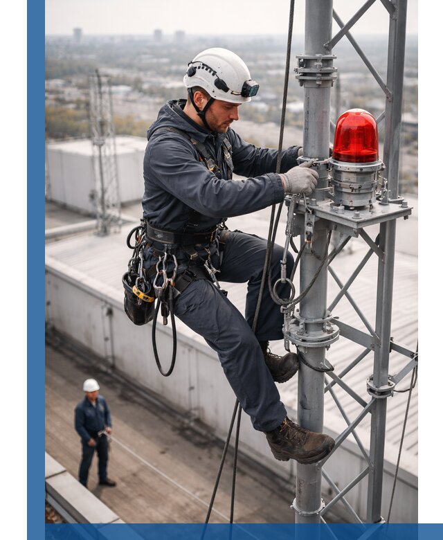 Монтаж заградительных огней и обслуживание объектов в Вологде