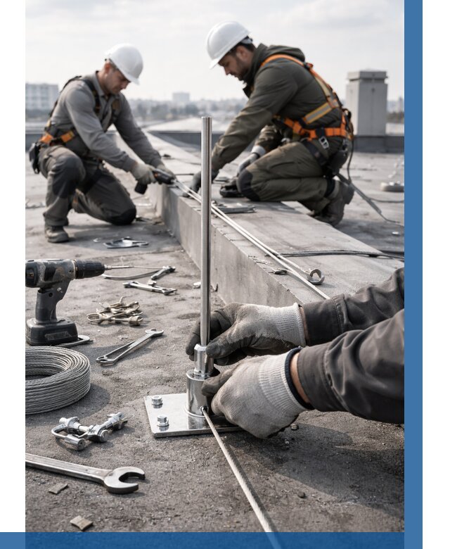 Монтаж молниезащиты на кровле в Вологде цена от 25680 р. | ВЫСОТНИК-Вгд