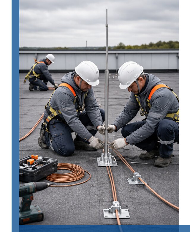 Монтаж молниезащиты на кровле в Вологде под ключ с гарантией