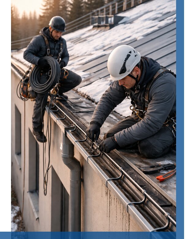 Монтаж греющего кабеля на кровле в Вологде от 462 р. | ВЫСОТНИК-Вгд