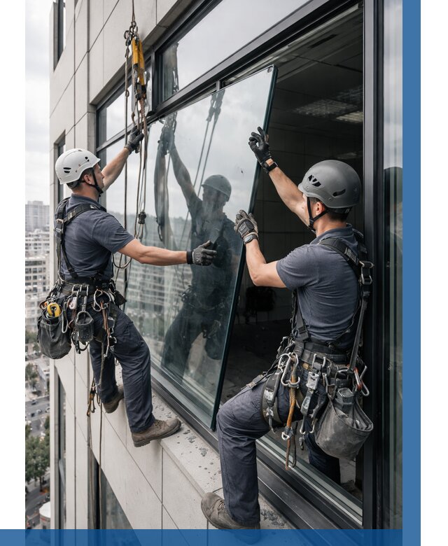 Замена стеклопакетов на высоте в Вологде от 5650 р. | ВЫСОТНИК-Вгд