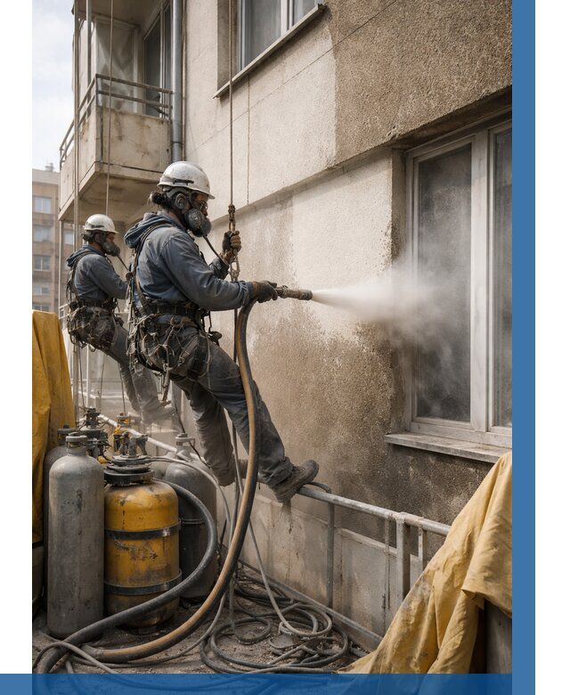 Пескоструйная очистка фасада в Вологде от 668 р. | ВЫСОТНИК-Вгд