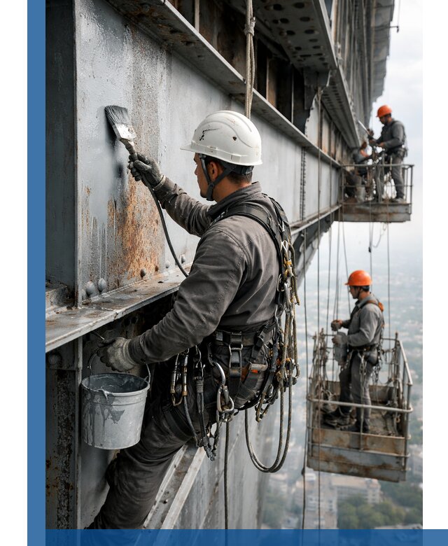 Покраска металлоконструкций на высоте в Вологде профессионально