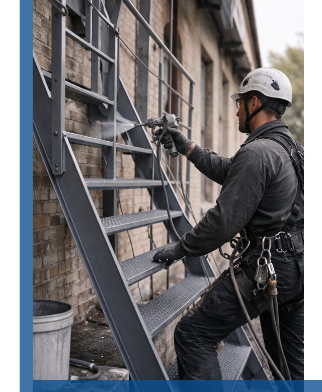 Покраска и антикоррозионная защита пожарных лестниц в Вологде