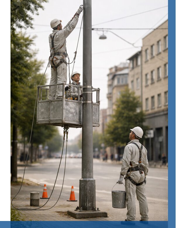Покраска опор освещения в Вологде от 5136 р. | ВЫСОТНИК-Вгд