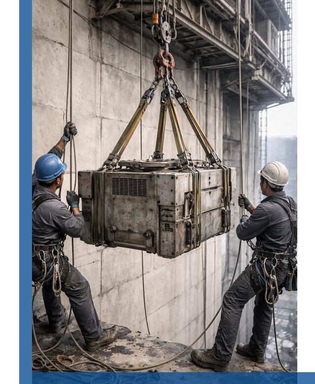 Такелажные работы на высоте, подъем и монтаж грузов в Вологде