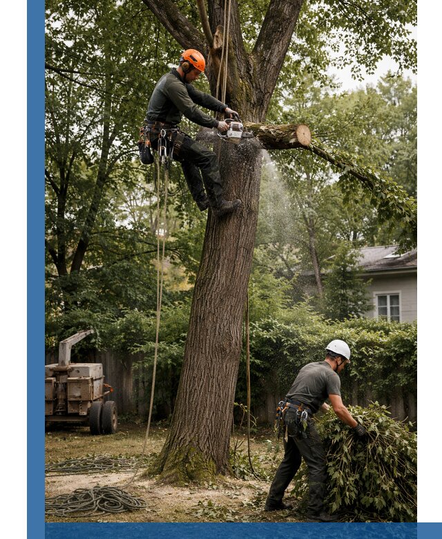 Кронирование деревьев в Вологде, безопасная высотная обрезка