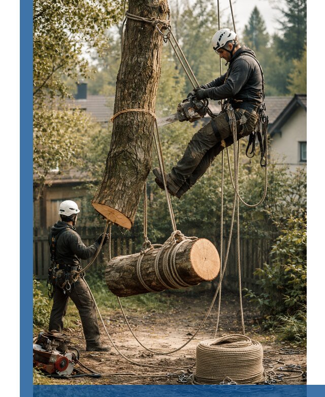 Валка деревьев частями в Вологде, безопасно и аккуратно