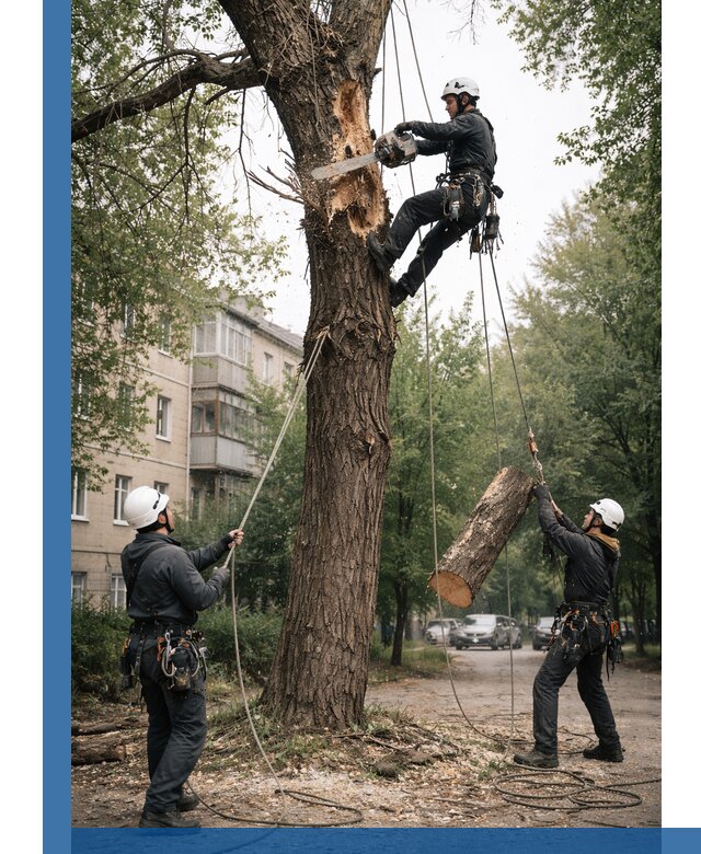 Срочное удаление аварийных деревьев в Вологде с гарантией безопасности
