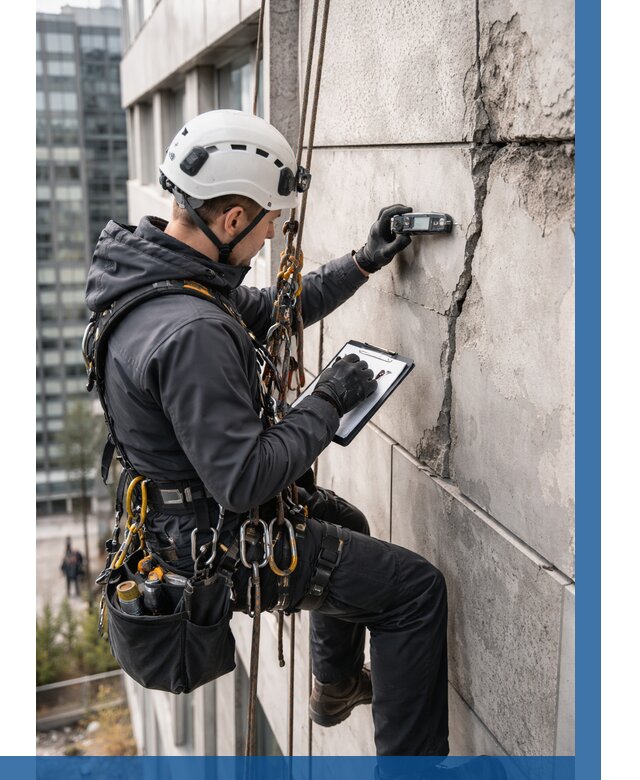 Обследование фасада альпинистами в Вологде от 123 р. | ВЫСОТНИК-Вгд