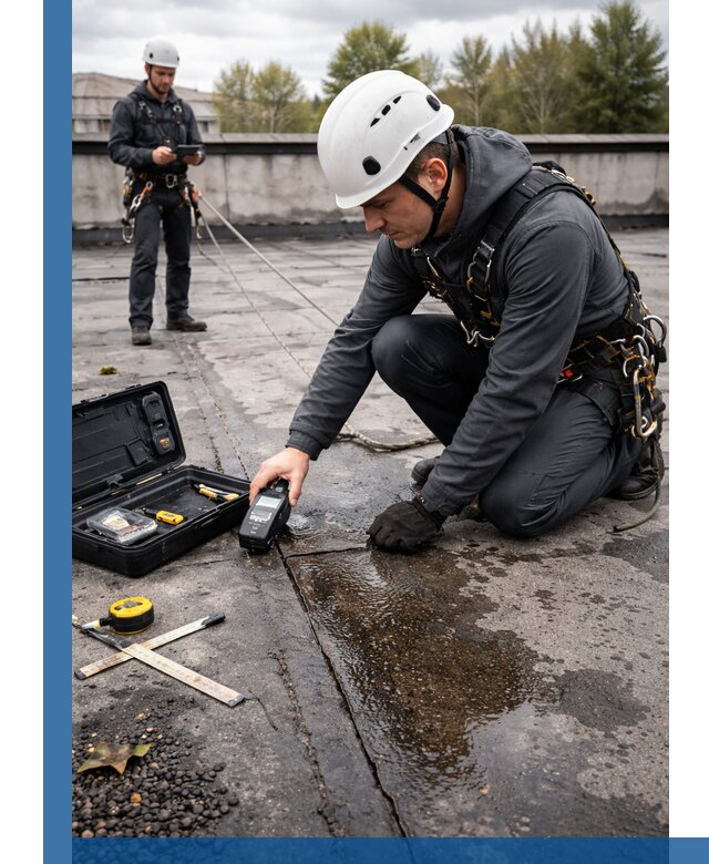 Обследование кровли на протечки и выявление дефектов в Вологде