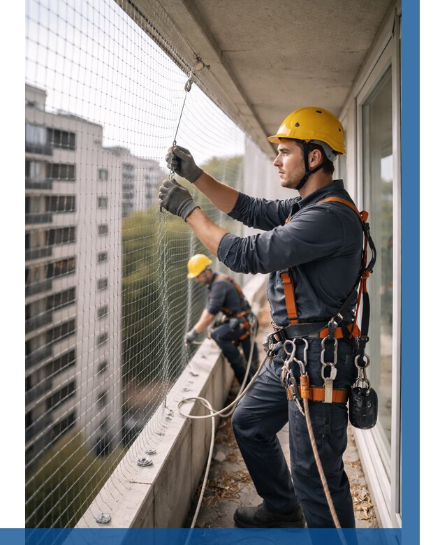 Монтаж сетки от птиц в Вологде от 4622 р. | ВЫСОТНИК-Вгд